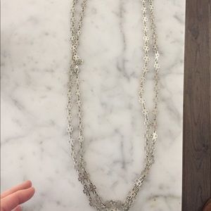 Tory Burch long silver necklace